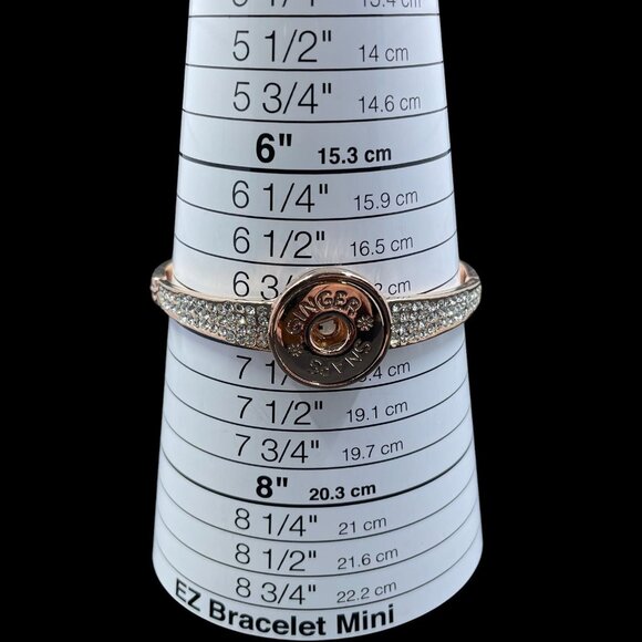 Ginger Snaps Rose Gold Crystal Bracelet Snap Jewelry Coquette Glam Statement - Picture 8 of 8